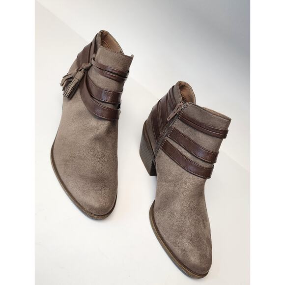 LifeStride Women's Paloma Ankle Bootie Brown Side Zip Block Heel Boots Size 7.5M - Picture 7 of 15
